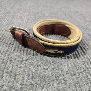 Zep-Pro Belt Mens 38 Blue Leather Cotton Webbing Fishing Outdoor Adjustable USA